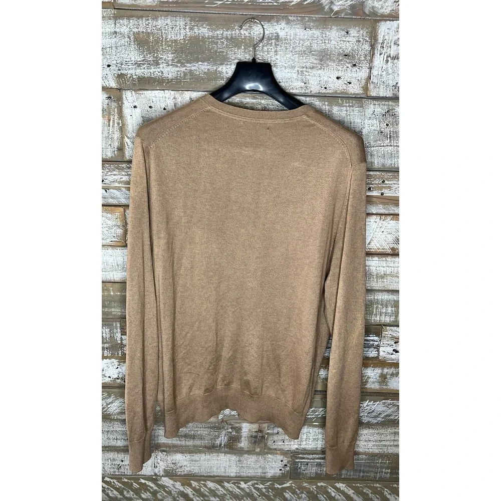 Banana‎ Republic mens Cashmere/Silk Sand V neck Sweater L